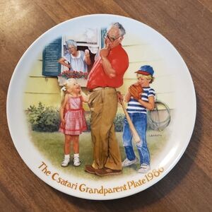 Knowles Fine China 1986 The Csatari Grandparents Plate The Home Run